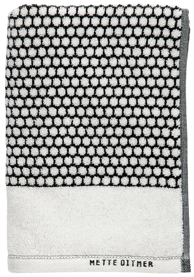 Telo da bagno in cotone bianco e nero 70x140 cm Grid - Mette Ditmer Denmark