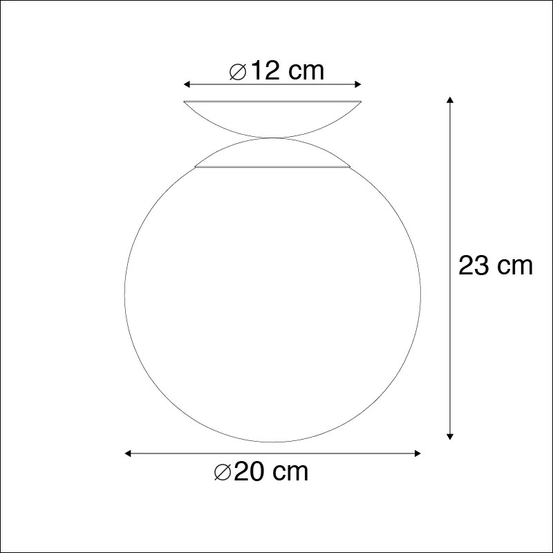 Plafoniera Art Déco ottone con vetro nero - Pallon