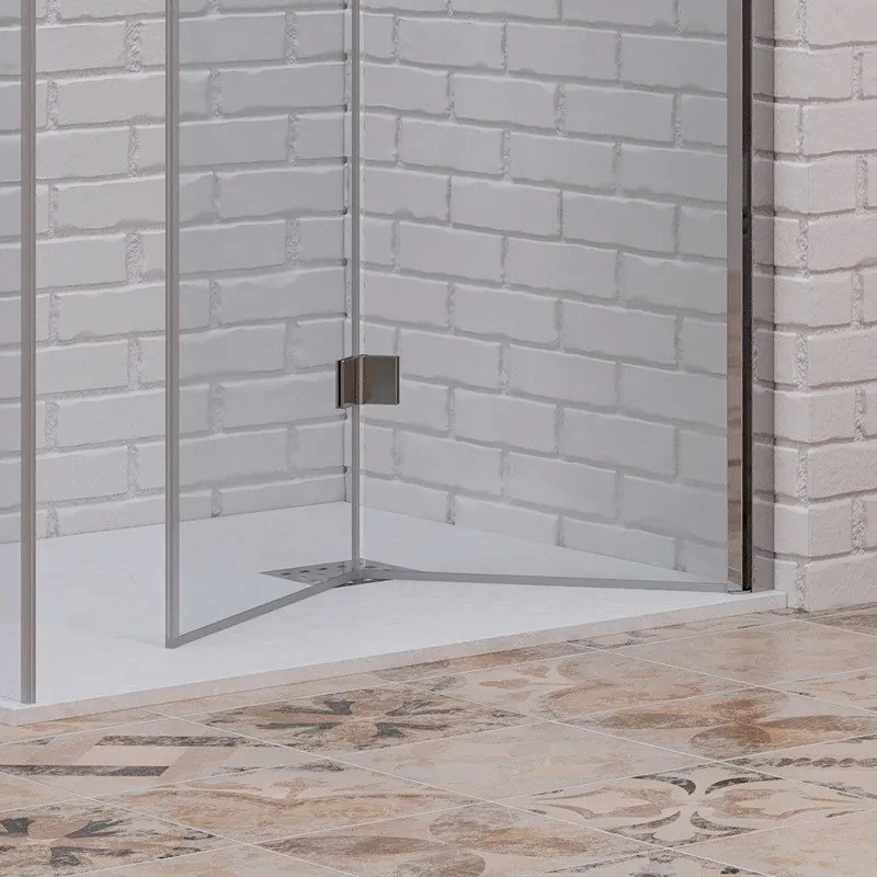 Kamalu - Box doccia 120x80 cm apertura soffietto 80 e lato fisso 120 | KS7000