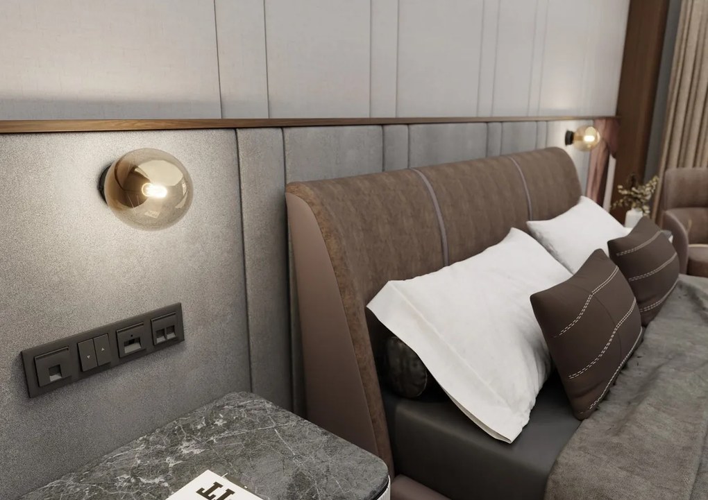 Lampada da Parete ROSSI K1 BL E14 GrafiteTrasparente Miele