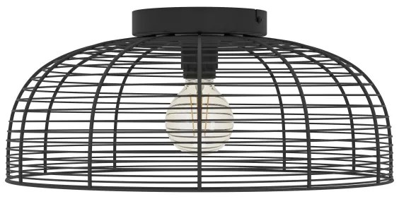 Eglo 43896 - Plafoniera RINROE 1xE27/40W/230V nero