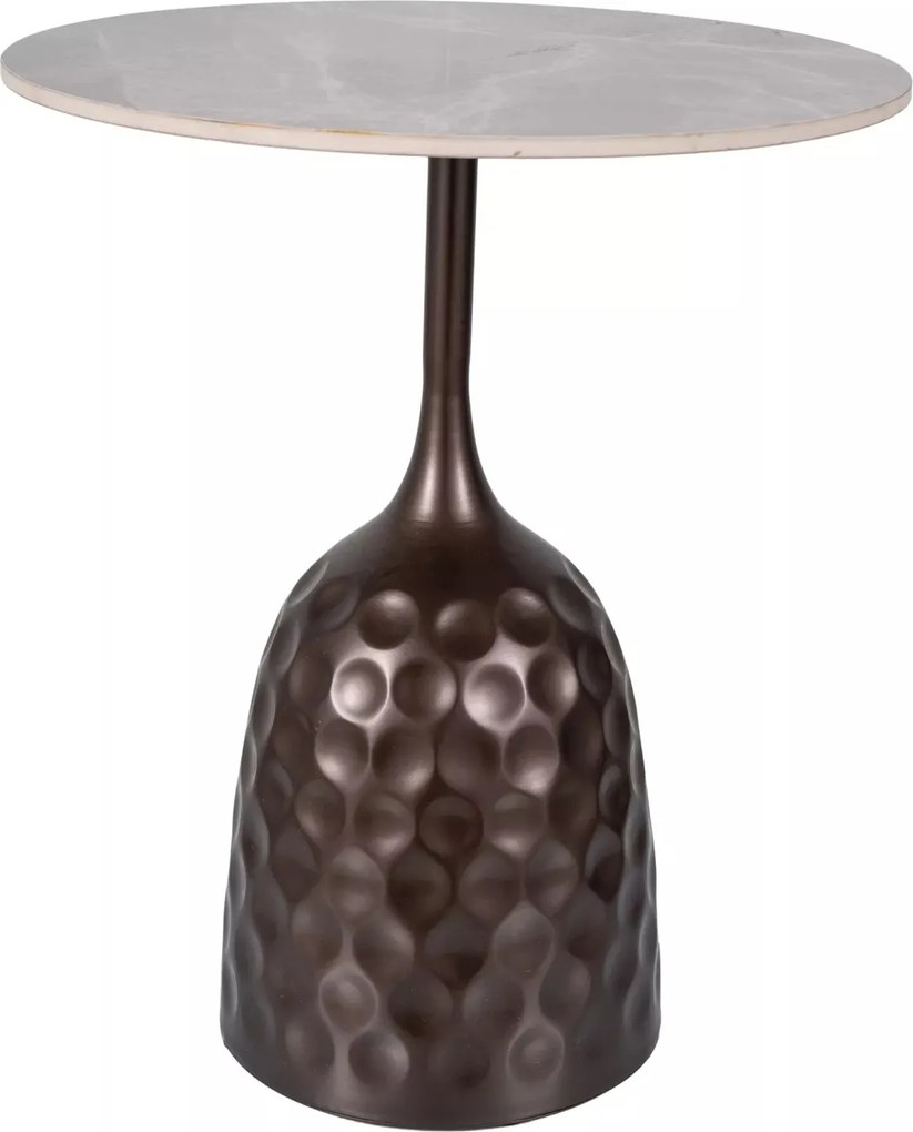 Tavolino Mutti in ceramica effetto marmo – Ø50x60 cm