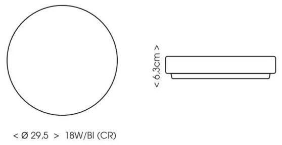 Ecolite W3090-18W/CR - Plafoniera LED da bagno LED/18W/230V IP44 nero