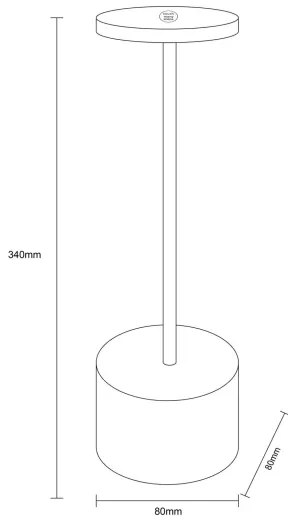 Globo 21019W - Lampada da tavolo dimmerabile POLINA LED/1,2W/3,7V