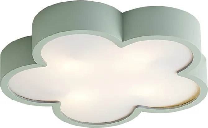 Plafoniera per bambini verde e bianca - Lucille