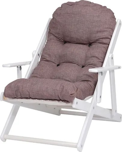 Poltrona in legno pieghevole 3 posizioni - CUBA telaio bianco