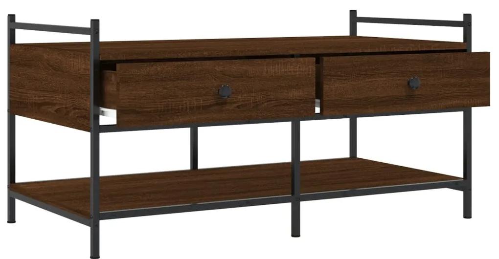 Tavolino da salotto rovere marrone 99x50x50cm legno multistrato