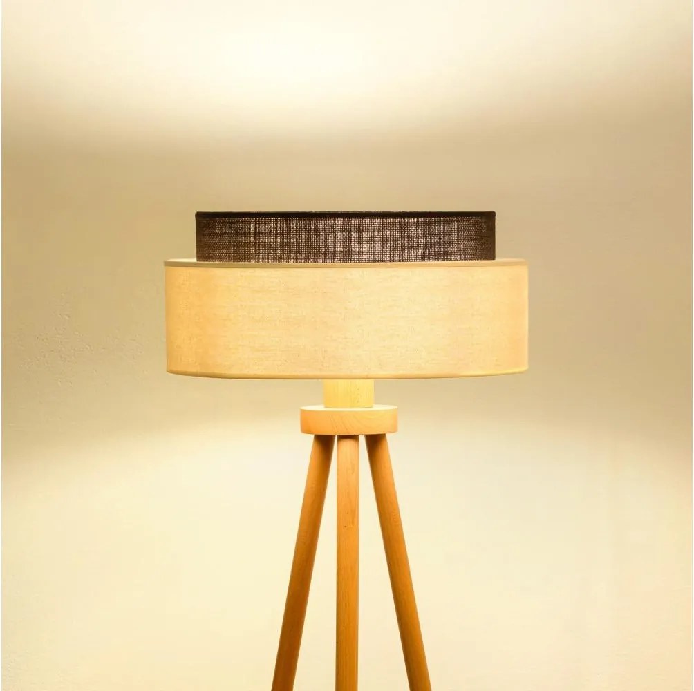 Brilagi - Lampada da terra LED Stile BOHO 1xE27/15W/230V crema/marrone