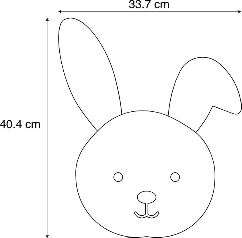 Lampada da parete per bambini beige con LED dimmerabile a 3 livelli - Benny the Bunny