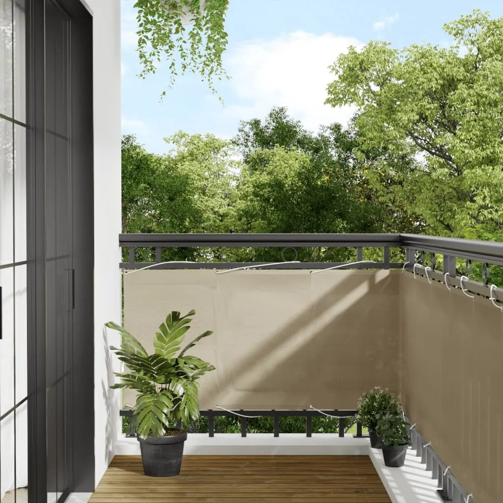 Paravento Da Balcone Beige 75x800 Cm 100% Poliestere Oxford /
