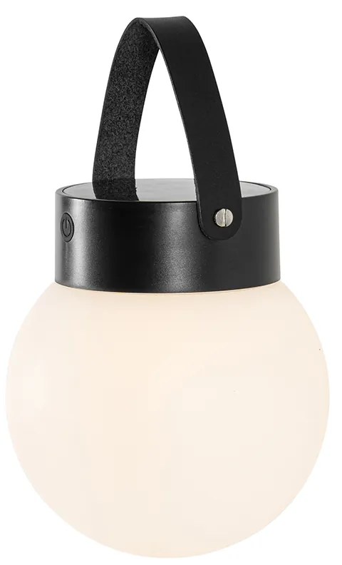 Lampada a sospensione da esterno nera incl. LED dimmerabile a 3 livelli solare - Cornelia