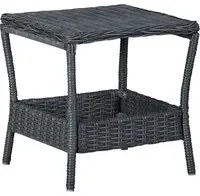 Tavolo da Giardino Grigio Scuro 45x45x46,5 cm in Polyrattan cod mxl 34472