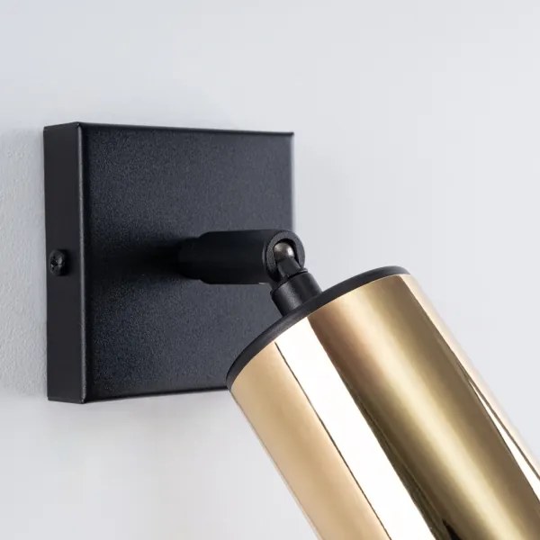 Sollux SL.1382 - Faretto da parete WINX 1xGU10/10W/230V nero/oro