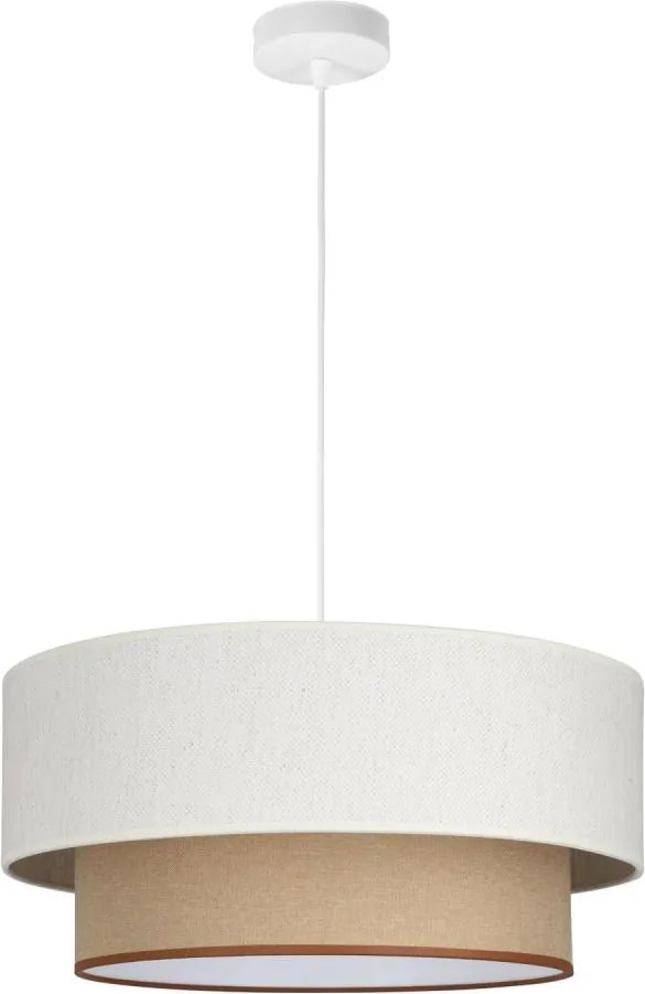 Lampadario sospeso a cavo NATIA 1x E27/60W/230V, Ø 45 cm, bianco/marrone