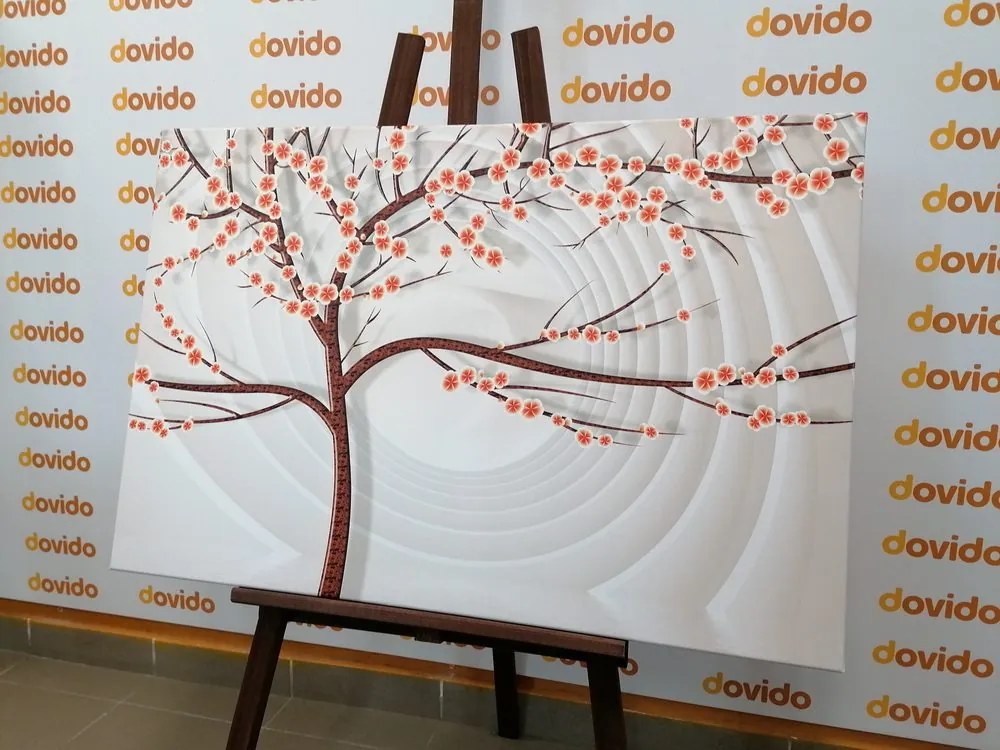 Quadro su tela – Albero moderno su sfondo astratto