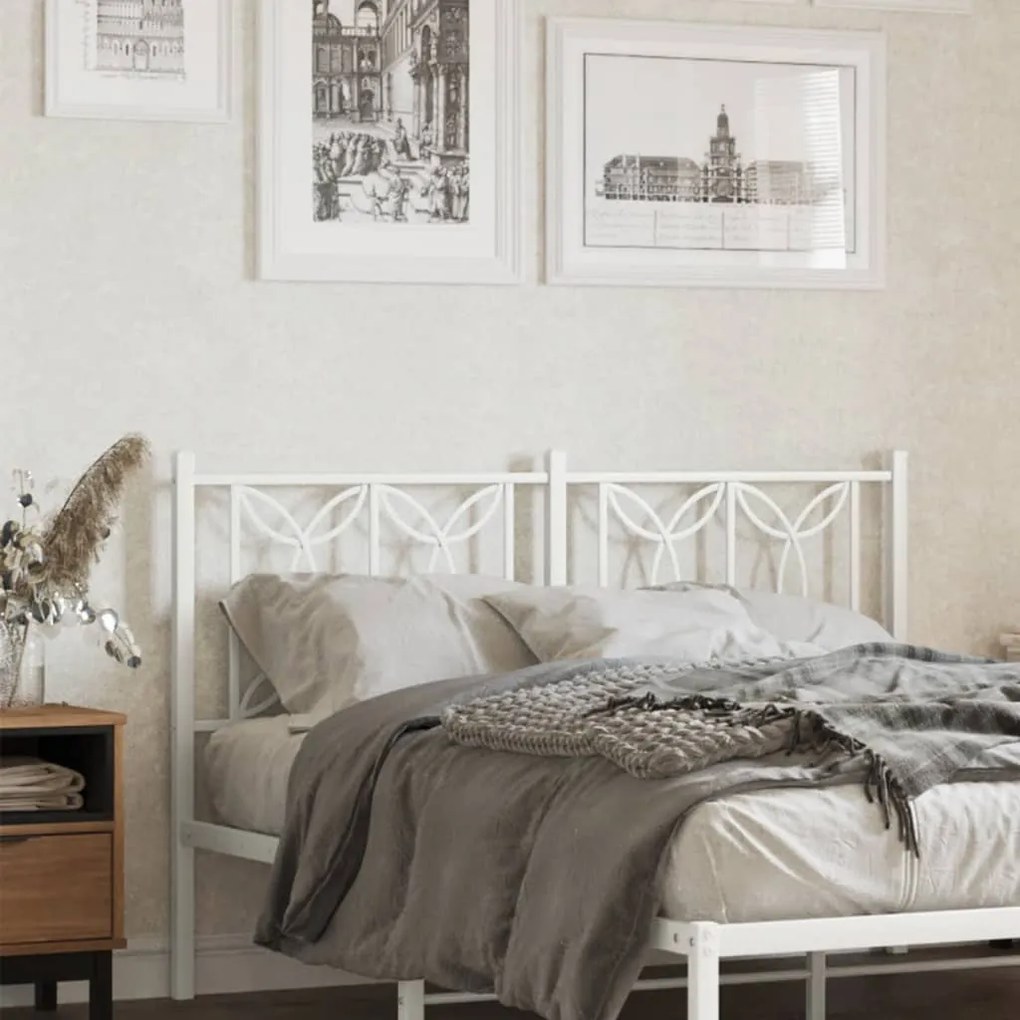 Testiera İn Metallo Bianco 140 Cm /