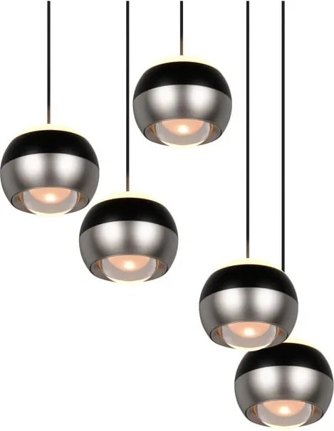 Lampadario LED nero e argentato ø 30 cm Orbit – Trio Select