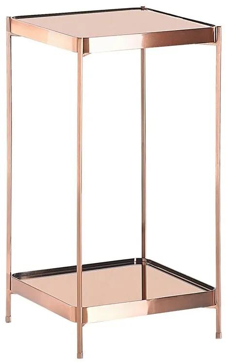 Tavolino vetro temperato e metallo rame 29 x 29 cm ALSEA Beliani