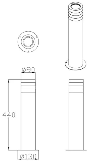 Lampada da esterno RINO 1xE27/12W/230V IP54 44 cm nero