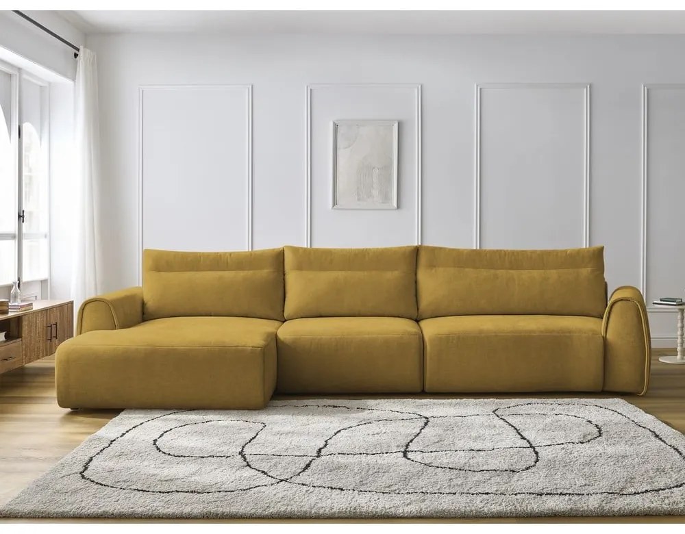 Divano angolare in giallo ocra Aden – Bobochic Paris
