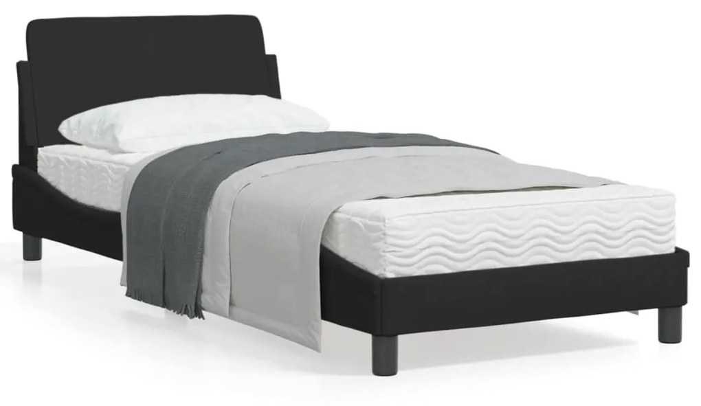Giroletto Con Testiera Senza Materasso Nero 90x190 Cm Tessuto /