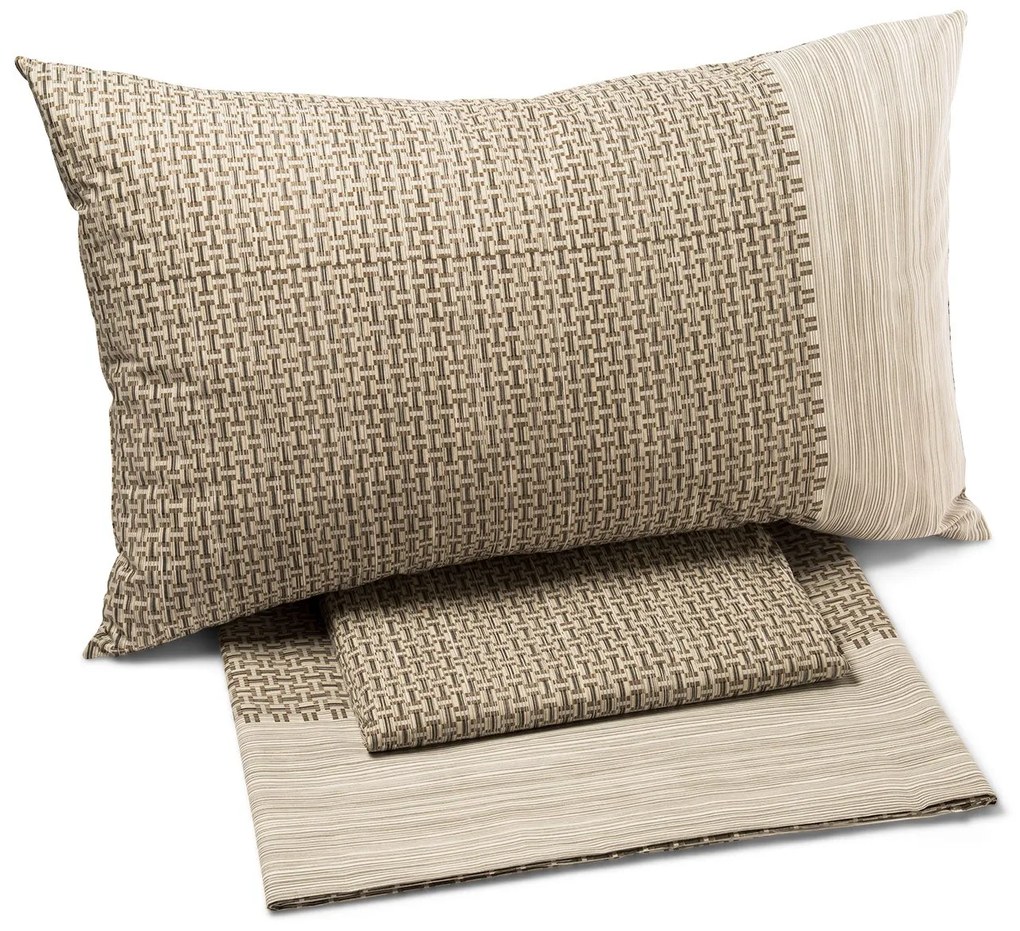 Completo Lenzuola in Cotone Intrecci2 Matrimoniale Caleffi