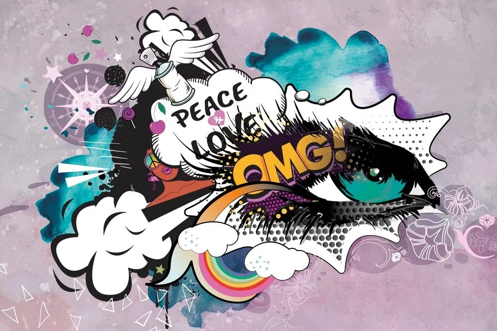 Carta da parati – Graffiti verde occhio