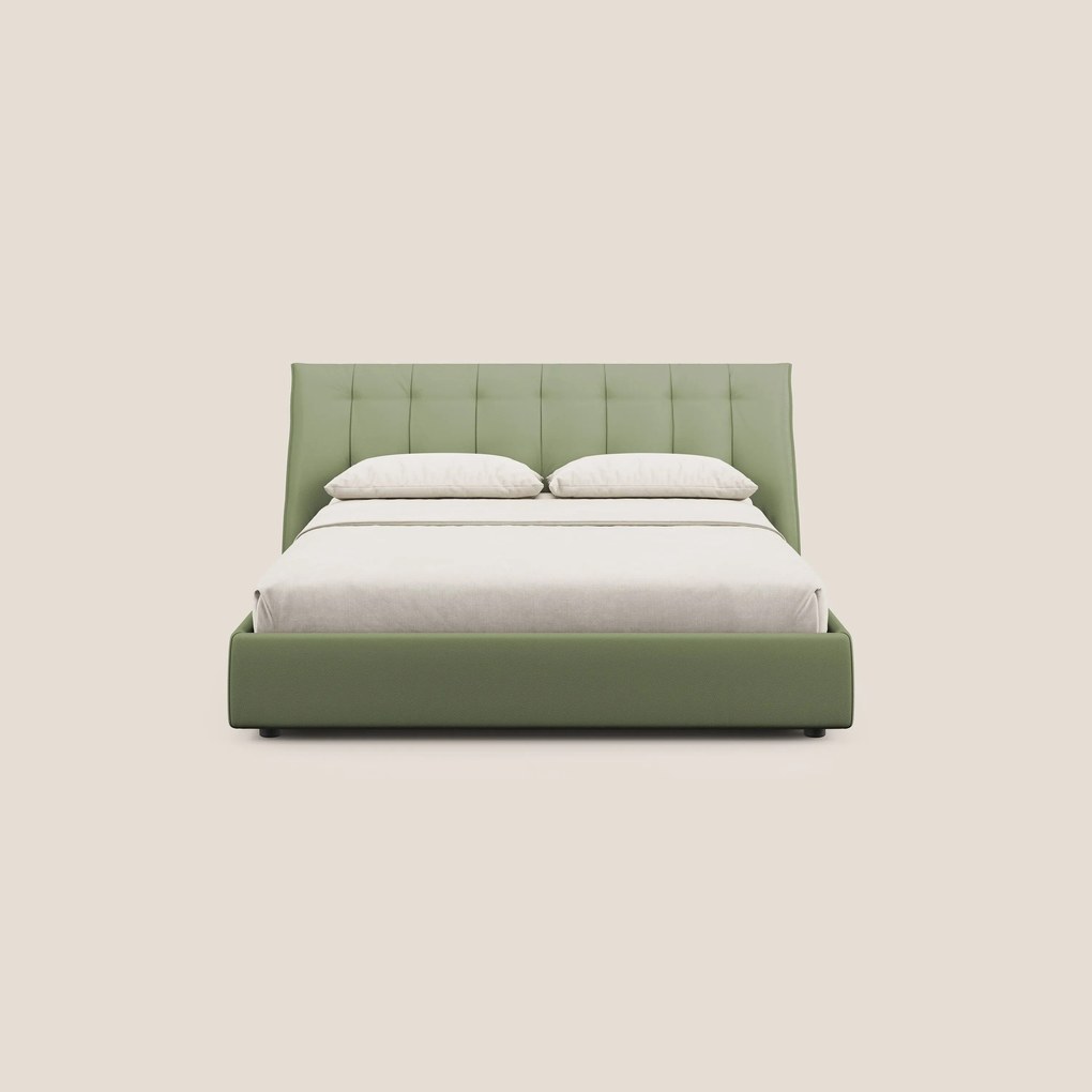 Clizia letto imbottito di design con vano contenitore in ecopelle impermeabile T04