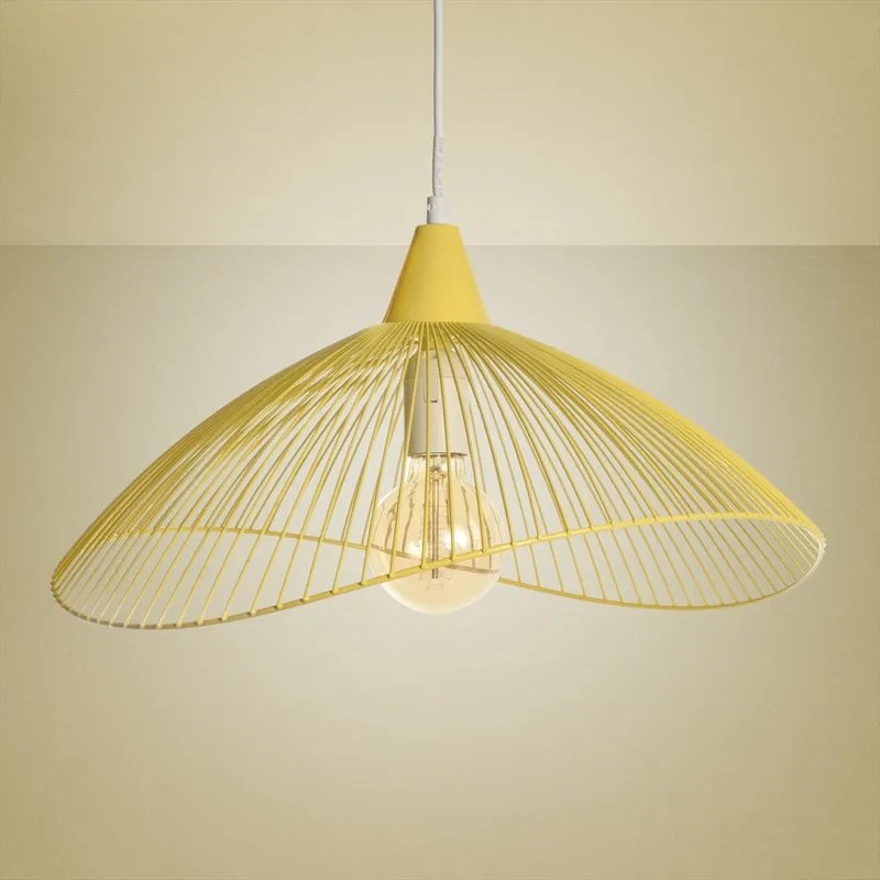 Lampadario Pop Kasteli giallo paralume giallo E27 Ø45cm SEYNAVE