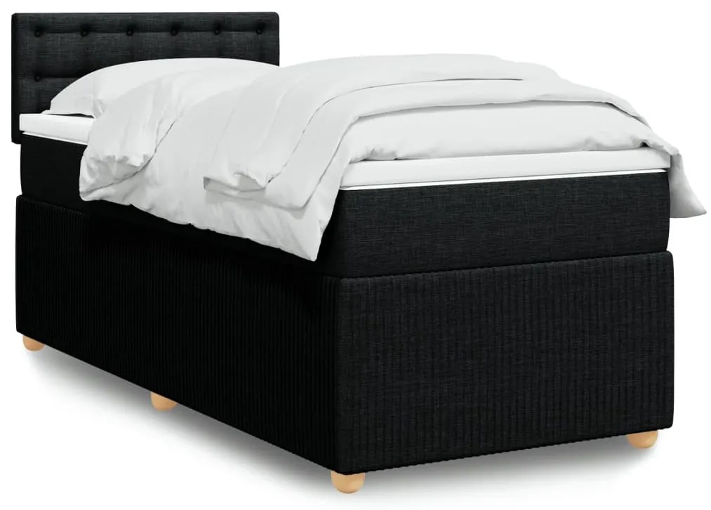 Giroletto A Molle Con Materasso Nero 100x200 Cm İn Tessuto /