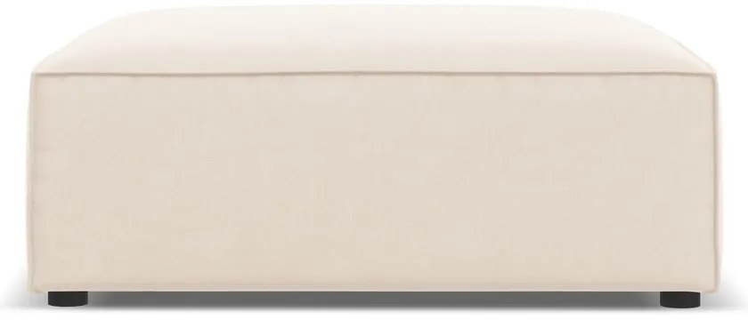 Poggiapiedi beige con rivestimento in velluto Jodie – Micadoni Home