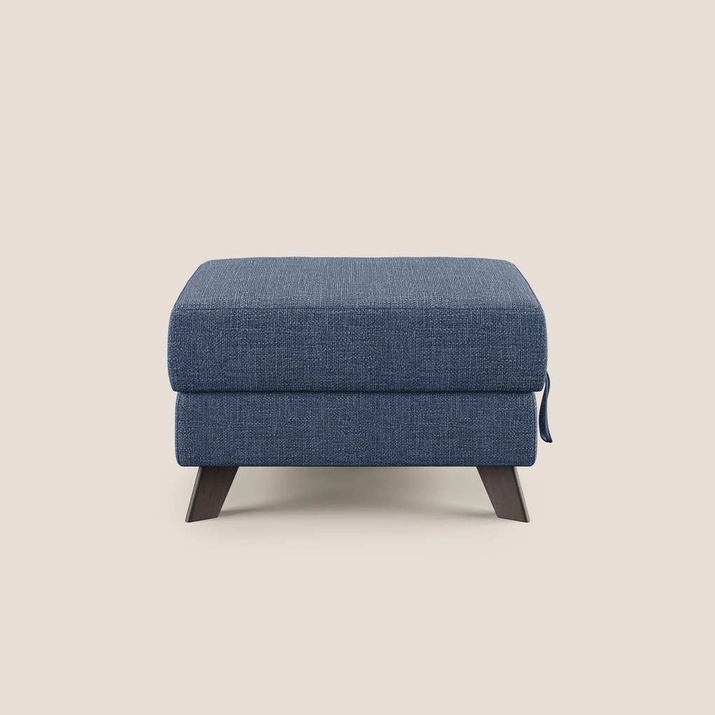 Moon Pouf contenitore e piedini alti in tessuto morbido ad intreccio soft-touch impermeabile T06
