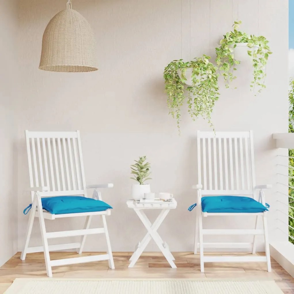 Cuscini Per Sedia 2 Pz Azzurro 40x40x7 Cm İn Tessuto Oxford /