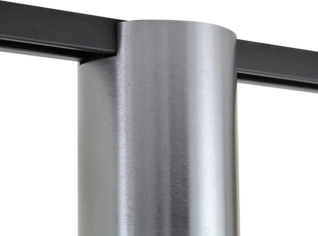 Sistema a binario moderno nero con 2 faretti color canna di fucile monofase - Iconic Rondoo Up