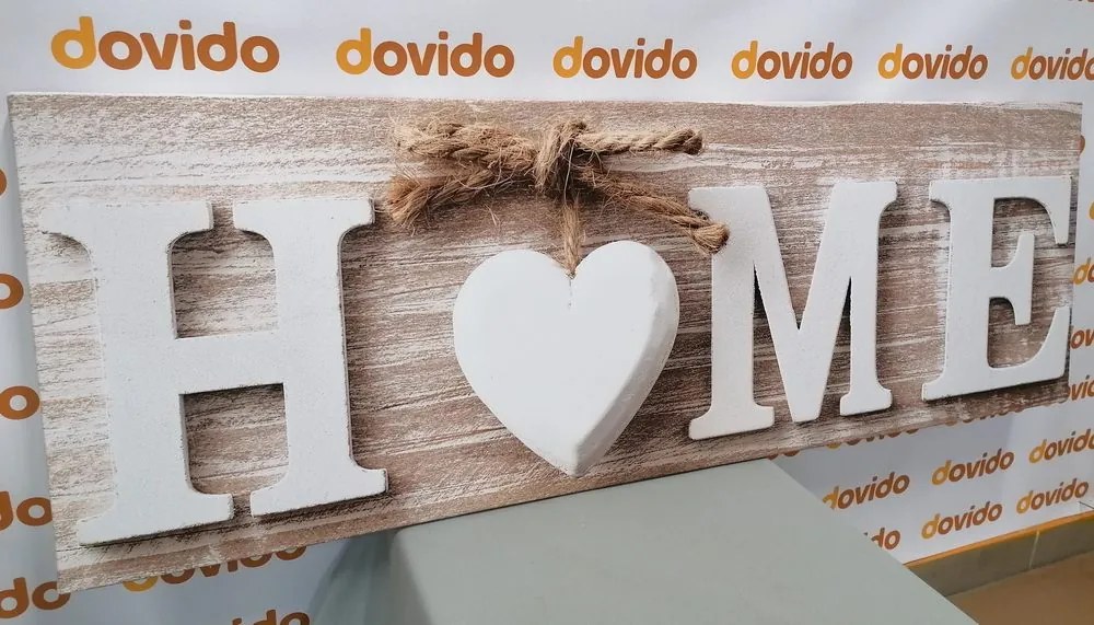 Quadro su tela – Con scritta Home in stile vintage