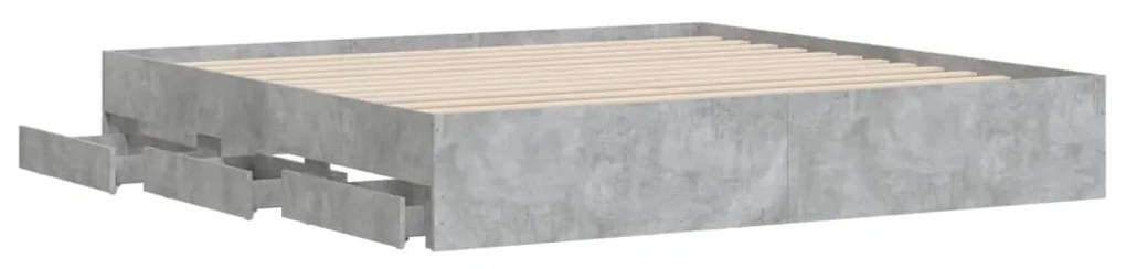 Giroletto cassetti grigio cemento 180x200 cm legno multistrato