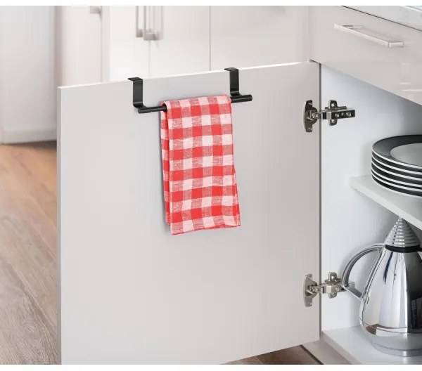 WENKO 53247100 - Porta asciugamani 36-60 cm acciaio inox/nero