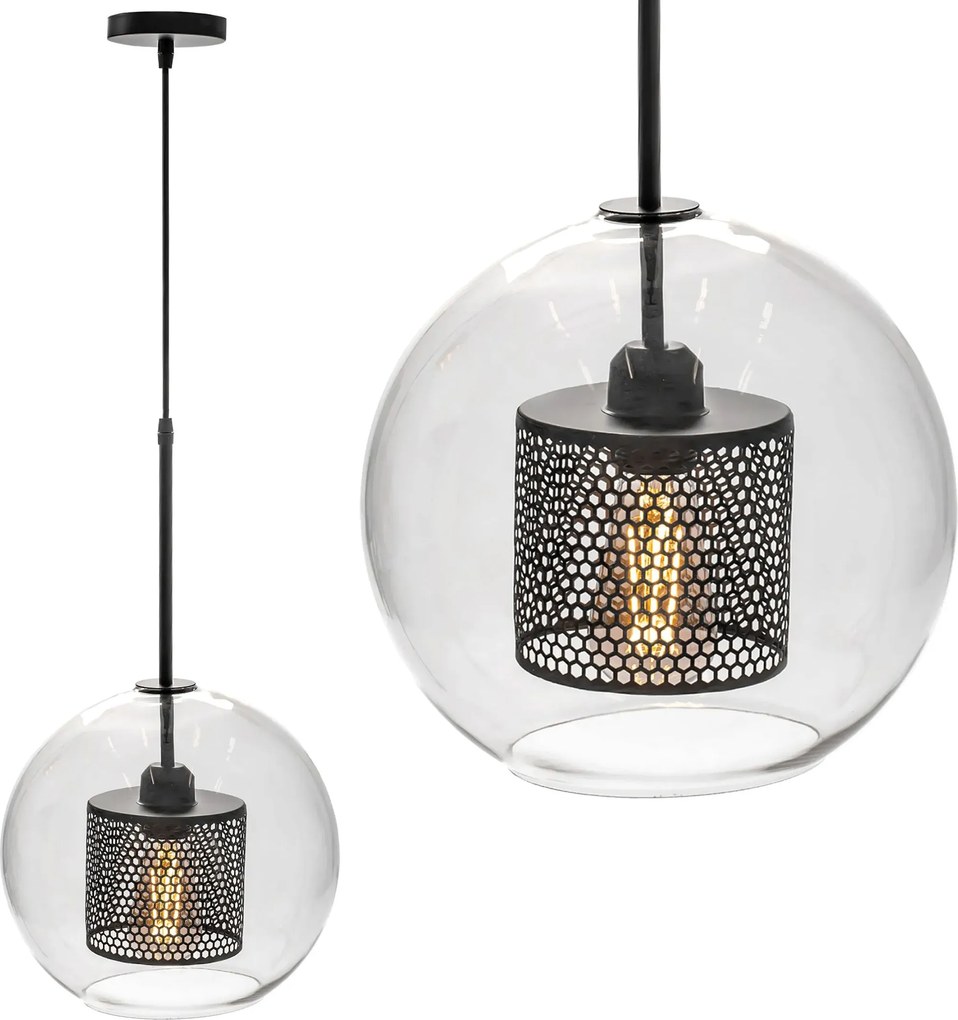 Lampada pensile di vetro nero loft APP557-1CP 20cm
