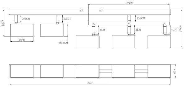 Globo 57911-5S - Faretto ROBBY 5xGU10/35W/230V grigio