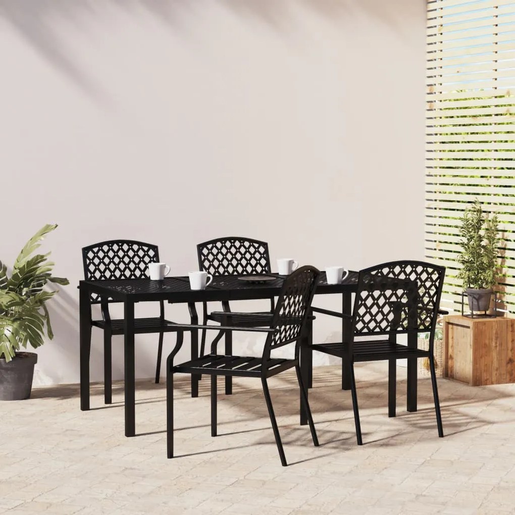 Set Da Pranzo Da Giardino 5 Pz İn Acciaio Antracite /