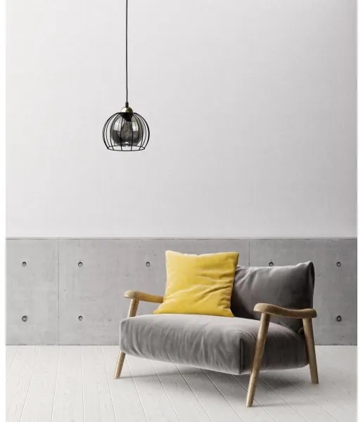 Lampadario a sospensione con filo SOLO BLACK 1xE27/60W230V nero/oro