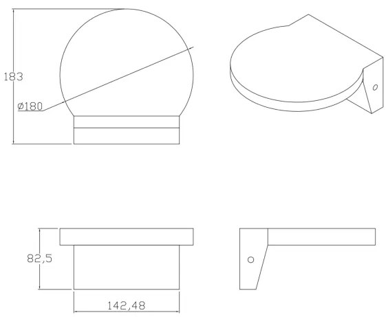 Applique a LED da esterno TESA LED/10W/230V IP54 nero