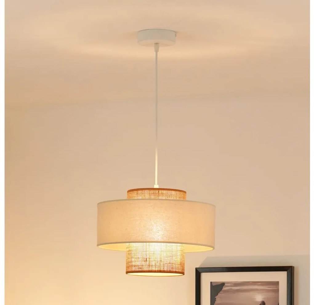 Brilagi - Lampadario a cavo DALLAS 1xE27/15W/230V Ø30 cm marrone/crema/bianco