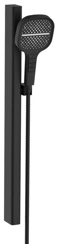 Doccetta con flessibile doccia e barra di scorrimento AQUASANIT Atlas 3 getti in inox nero 3 getti