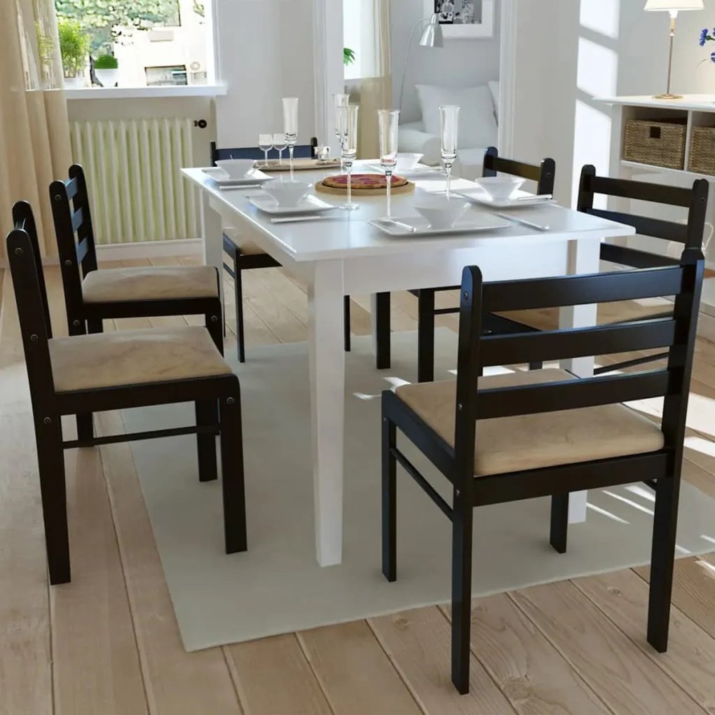 Sedie Da Pranzo 6 Pz Marroni İn Legno Massello E Velluto /