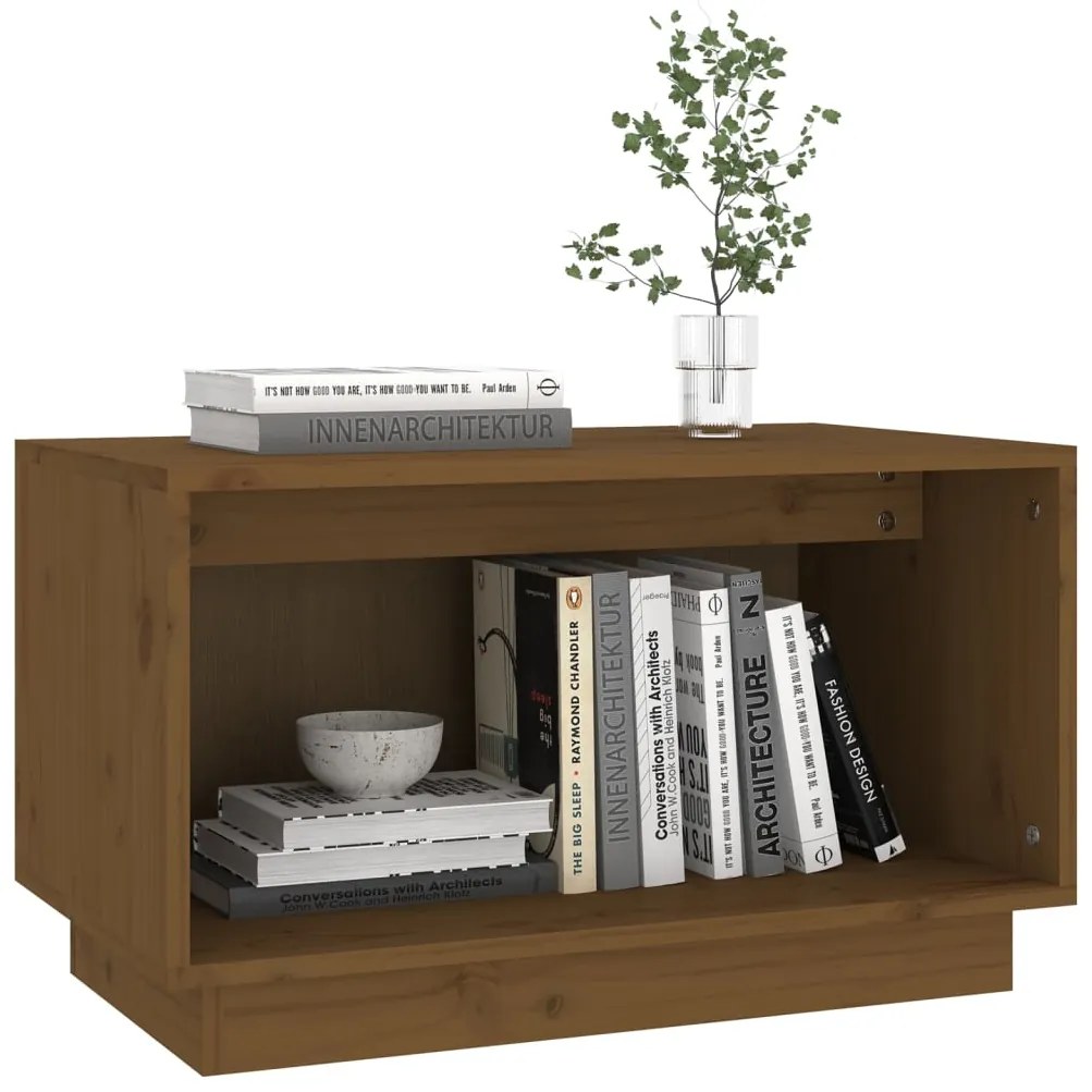 Mobile porta tv miele 60x35x35 cm in legno massello di pino