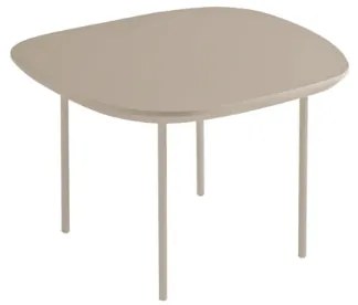 Tavolino con piano sagomato in legno Tortora e base in metallo - FLUX Small