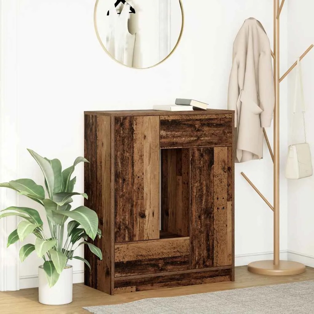 Credenza Con Cassetti E Ante Legno Antico 73x31x90 Cm /