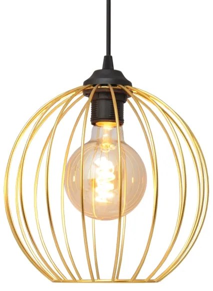 Lampadario a sospensione con filo MERCURE 2xE27/15W/230V oro/nero