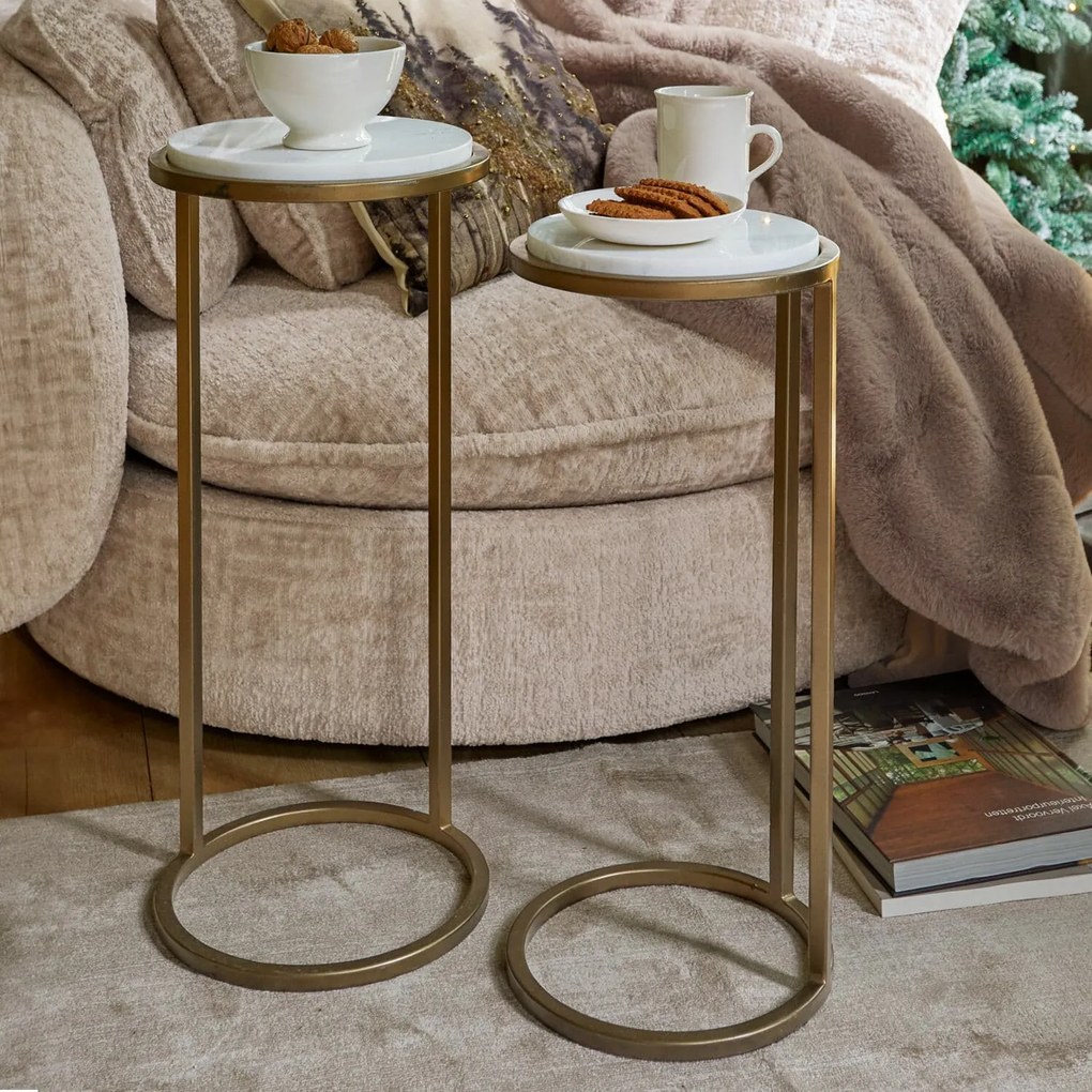 LOBERON Coppia di tavolini di complemento Soréline